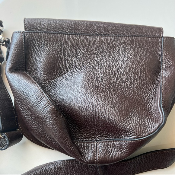 Valentino by Mario Valentino Dark Brown Leather Flap Bag - Picture 5 of 7